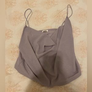 Cowl neck crop top subtle sparkle